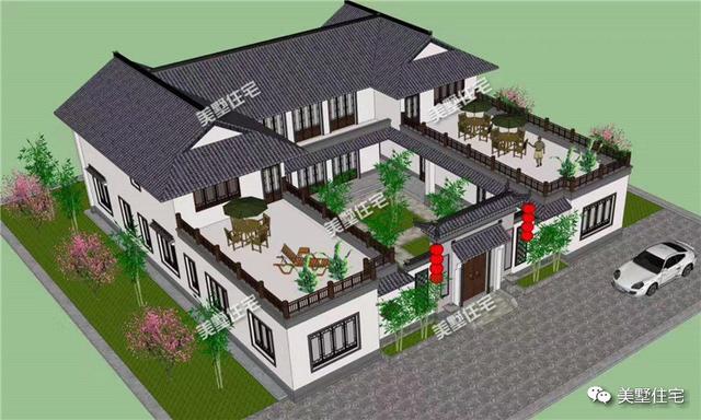 30款中式風格別墅效果圖，一二三層都有，像世外桃源一樣漂亮