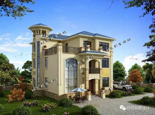 歐式豪華別墅，農(nóng)村自建三層小樓設(shè)計(jì)圖，11x12米7室3廳6衛(wèi)，農(nóng)村蓋房就是這么美