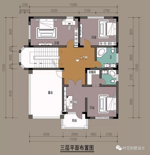 歐式豪華別墅，農(nóng)村自建三層小樓設(shè)計(jì)圖，11x12米7室3廳6衛(wèi)，農(nóng)村蓋房就是這么美