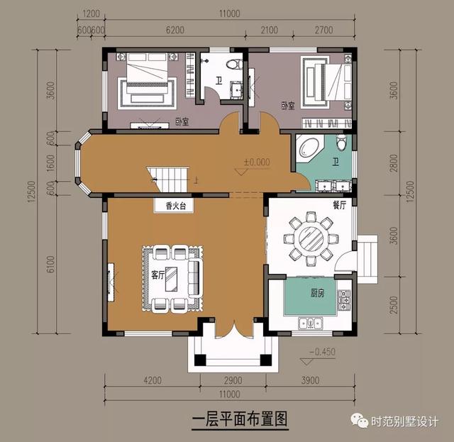 歐式豪華別墅，農(nóng)村自建三層小樓設(shè)計(jì)圖，11x12米7室3廳6衛(wèi)，農(nóng)村蓋房就是這么美