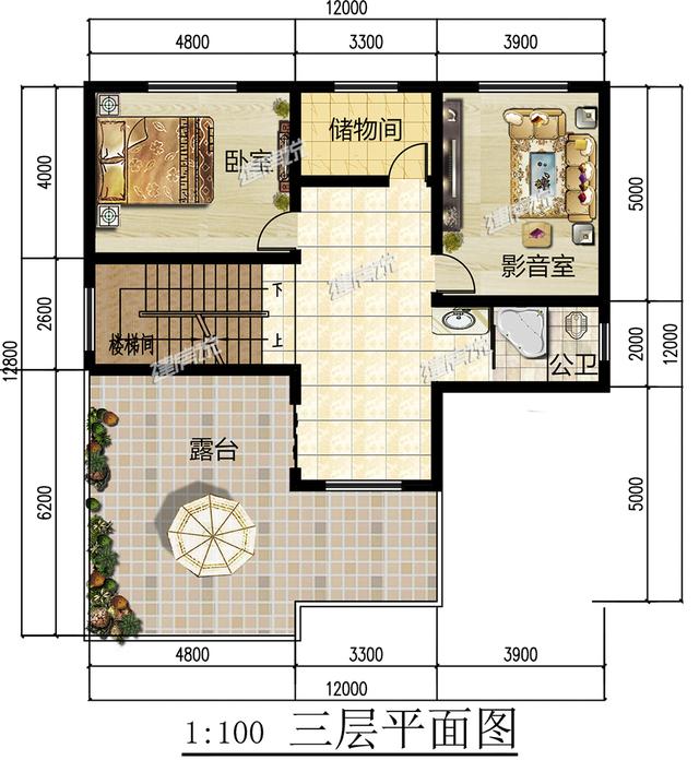建一棟三層小別墅，加上庭院和泳池的，享受美好人生！