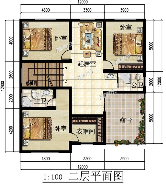 建一棟三層小別墅，加上庭院和泳池的，享受美好人生！