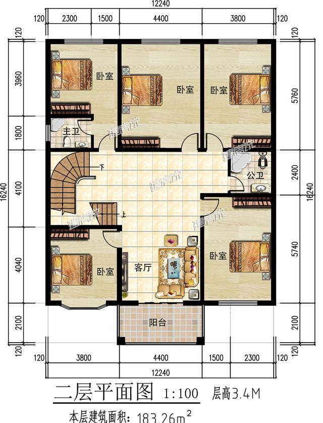 建一棟三層小別墅，加上庭院和泳池的，享受美好人生！