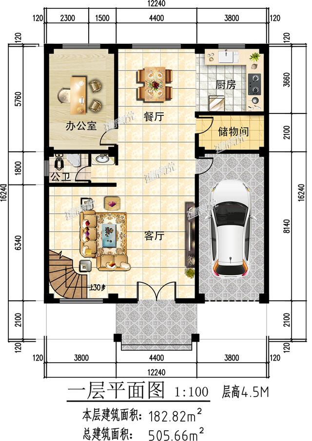 建一棟三層小別墅，加上庭院和泳池的，享受美好人生！