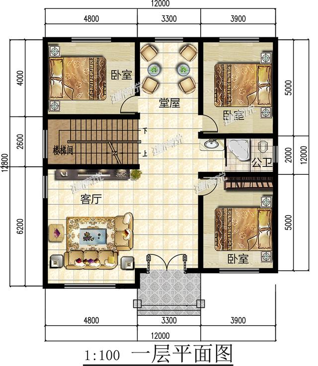 建一棟三層小別墅，加上庭院和泳池的，享受美好人生！