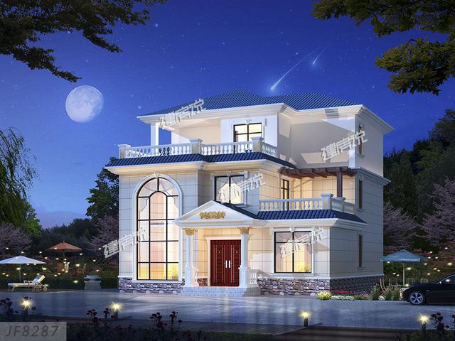 建一棟三層小別墅，加上庭院和泳池的，享受美好人生！