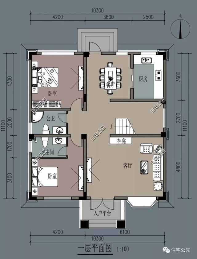 簡單大氣的歐式三層別墅設(shè)計，大露臺前后門，10米面寬適用大部分農(nóng)村