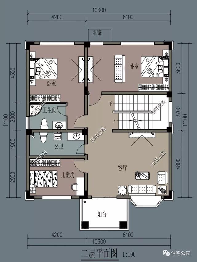 簡單大氣的歐式三層別墅設(shè)計，大露臺前后門，10米面寬適用大部分農(nóng)村