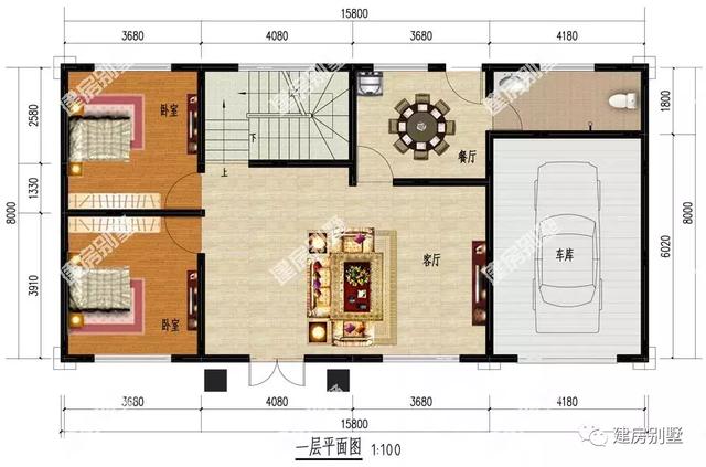 2套兩層農(nóng)村自建房設(shè)計，面寬15.8米都帶車庫，第二棟屋頂設(shè)計非常特別