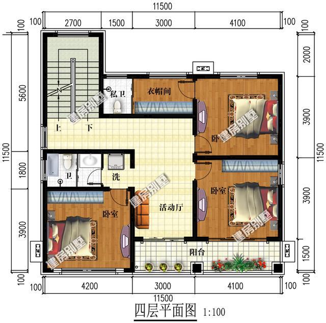 11.5×11.5米五層別墅設(shè)計(jì)，一共有10個(gè)臥室，家里多少人都能住下！