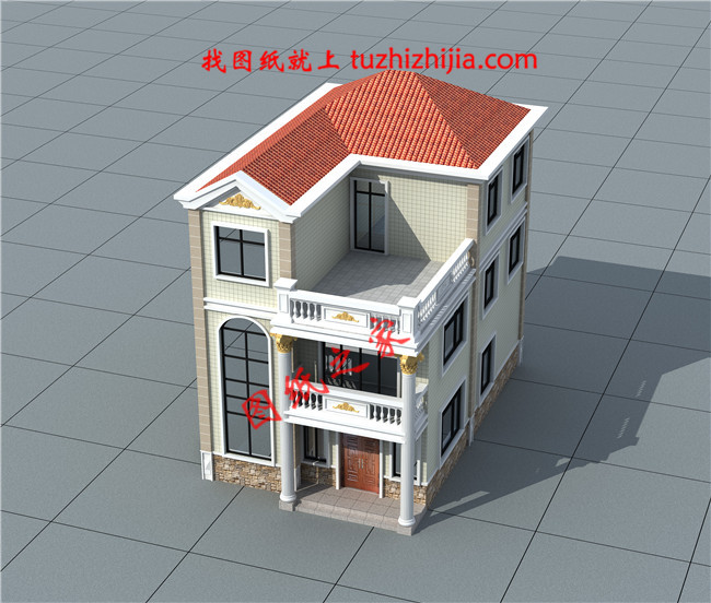 新農(nóng)村小開(kāi)間三層樓房設(shè)計(jì)圖，占地100平米左右