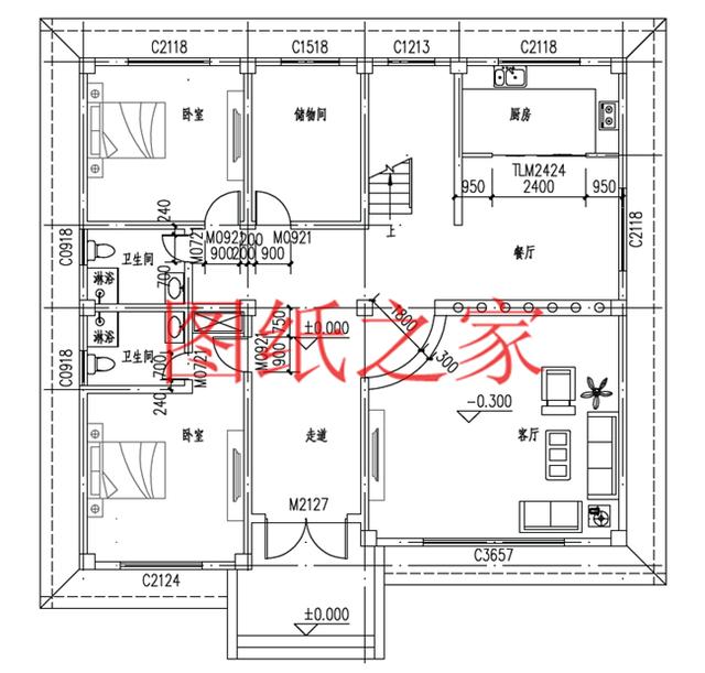 160平米三層別墅，14X13米戶型方正實用，農(nóng)村自建房的首選！