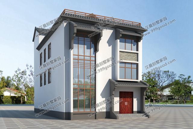 兩面鄰居開間只有8.8米，怎么建房？看看這套花50萬建成的中式別墅！