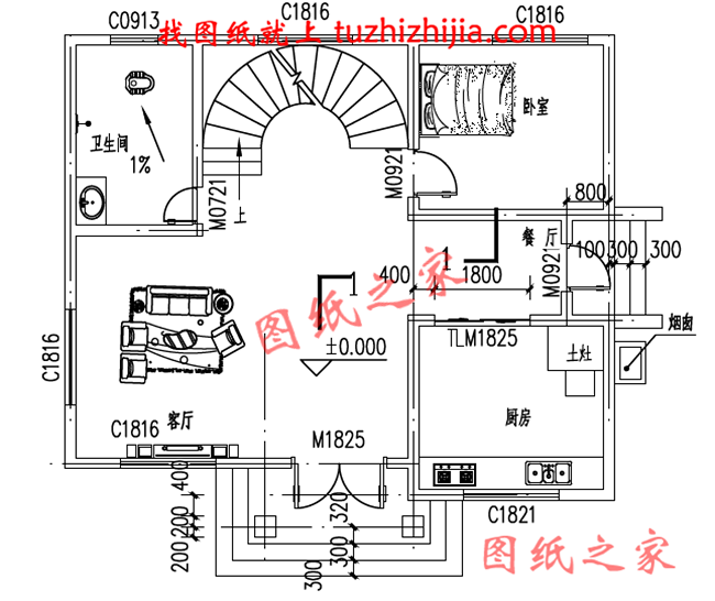 農(nóng)村100平米自建房圖紙設計，小宅基地也能建成大氣實用的別墅！