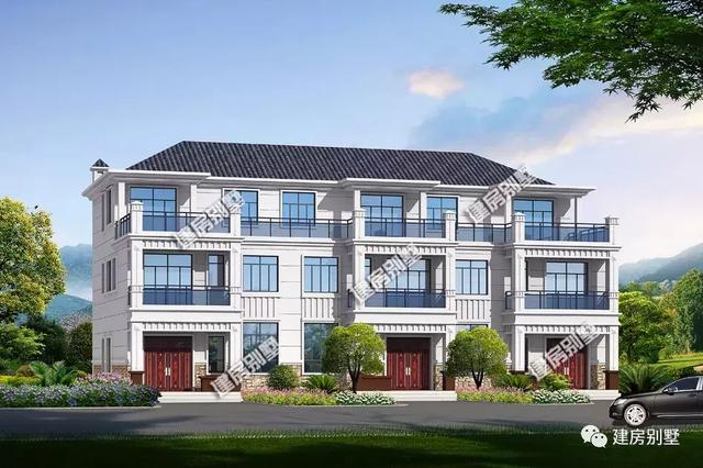 農(nóng)村自建三層三拼別墅設計，25×14.5米，建成后全村人都羨慕！