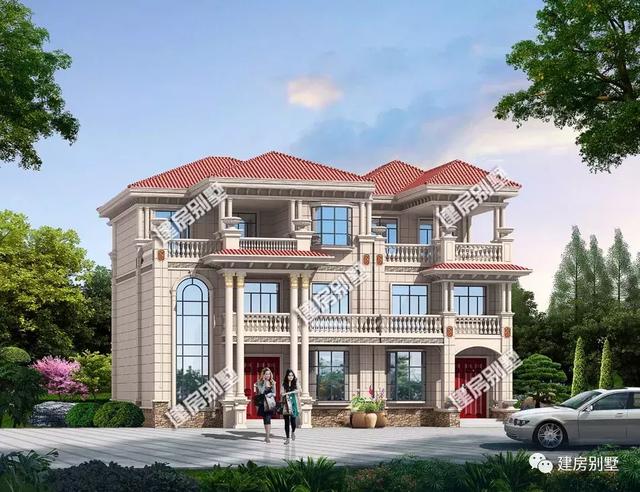 在老家修建一棟三層雙拼別墅設(shè)計(jì)，19.4×17.1米寬敞又大氣，何必眷戀北上廣