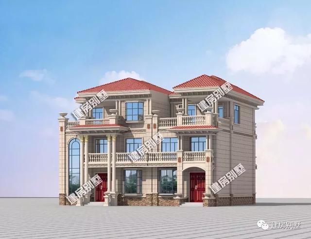 在老家修建一棟三層雙拼別墅設(shè)計(jì)，19.4×17.1米寬敞又大氣，何必眷戀北上廣