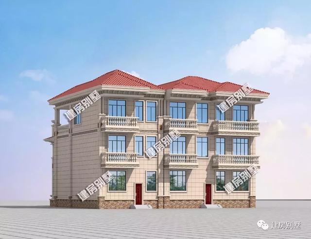 在老家修建一棟三層雙拼別墅設(shè)計(jì)，19.4×17.1米寬敞又大氣，何必眷戀北上廣