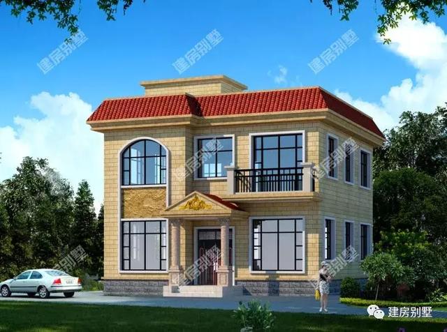 3套兩層別墅設(shè)計圖，開間10米造價非常低，20來萬就能建起來
