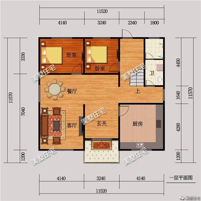 11x11米農(nóng)村兩層別墅設(shè)計(jì)圖紙，外觀典雅大方內(nèi)部舒適合理