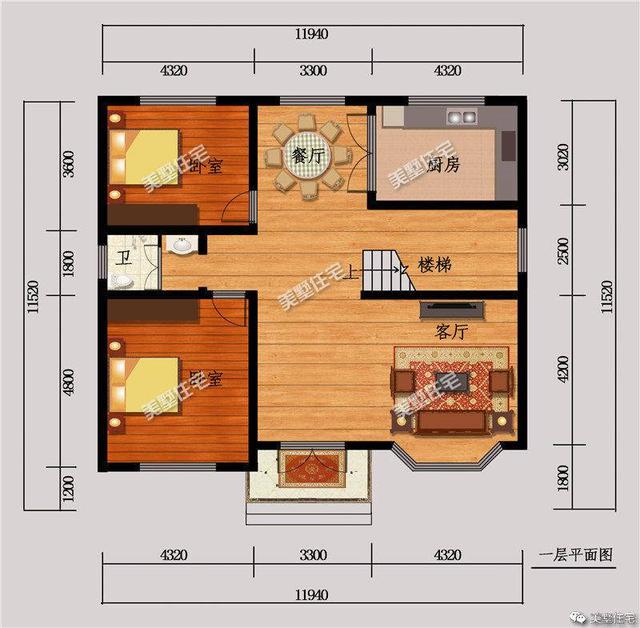 11x11米農(nóng)村兩層別墅設(shè)計(jì)圖紙，外觀典雅大方內(nèi)部舒適合理