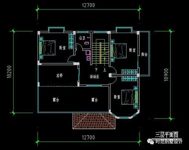 三層復(fù)式別墅設(shè)計方案，10x12米7室4廳多露臺陽臺，回到夢開始的地方