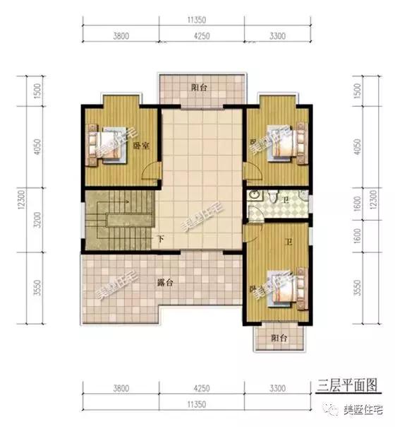 6款農(nóng)村三層自建別墅戶型圖，開間11米款款實用，第3還帶商鋪