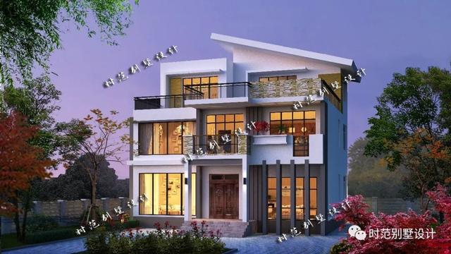 三層現(xiàn)代別墅設(shè)計方案，12x12米7室6衛(wèi)，時尚雅致，適合農(nóng)村自建