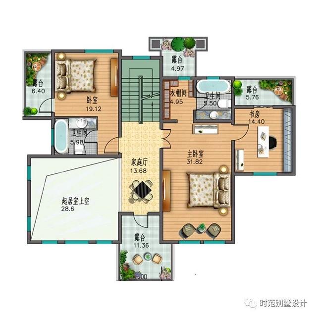 新中式三層復(fù)式別墅設(shè)計(jì)方案，16x12米帶車(chē)庫(kù)多露臺(tái)，美觀大氣適合自建