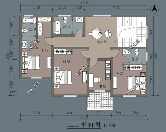 三世同堂的家庭如何蓋房？這套法式二層別墅，4室2廳5衛(wèi)，車(chē)庫(kù)入戶(hù)，一定要收藏