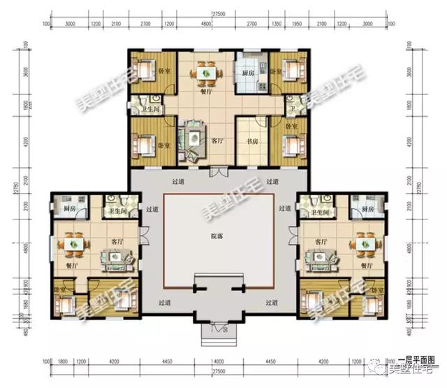 中式合院一層別墅設(shè)計(jì)圖，有家有院有品位，傳承百年