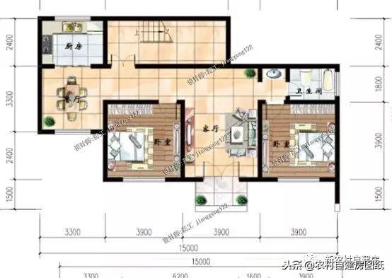 2套農(nóng)村二層平頂住宅設(shè)計(jì)，還帶小院子，北方農(nóng)村一家一套，簡(jiǎn)單耐看又實(shí)用