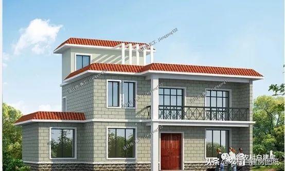 2套農(nóng)村二層平頂住宅設(shè)計(jì)，還帶小院子，北方農(nóng)村一家一套，簡(jiǎn)單耐看又實(shí)用