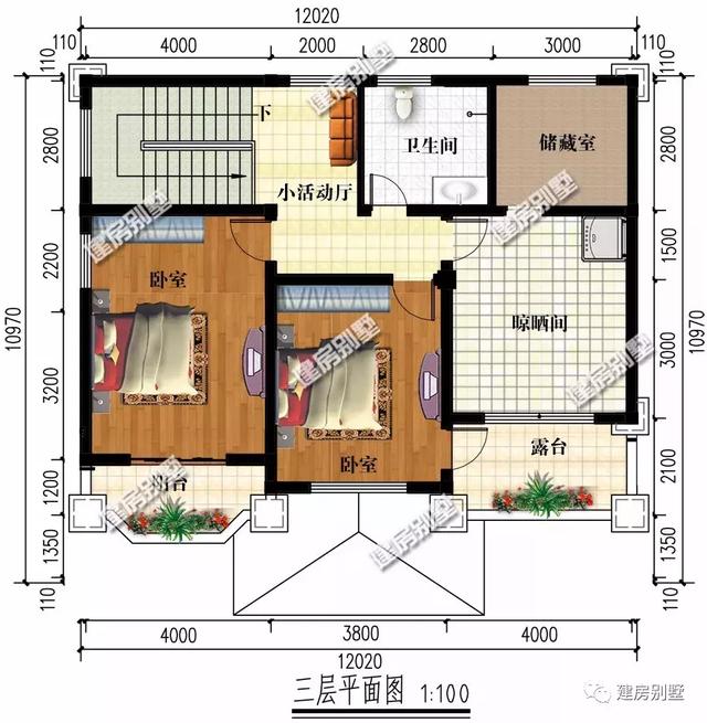 兩套漂亮大氣的的歐式三層別墅設(shè)計(jì)，第一棟內(nèi)配豪華主臥，第二棟湖南人最愛