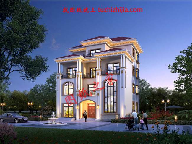 四層農(nóng)村80萬別墅款式設(shè)計圖，全鄉(xiāng)最美，根本找不到競爭對手