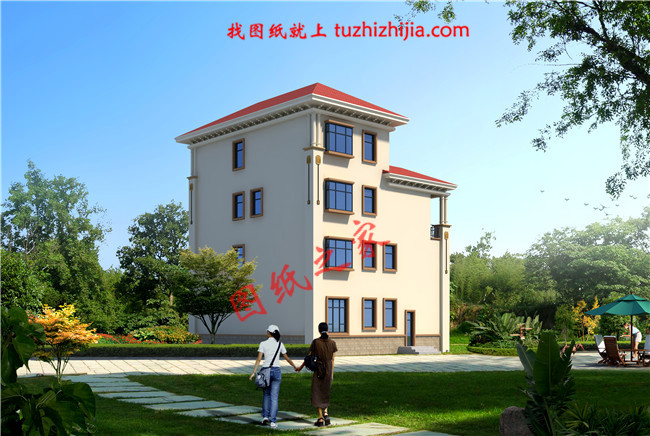 四層農(nóng)村80萬別墅款式設(shè)計圖，全鄉(xiāng)最美，根本找不到競爭對手