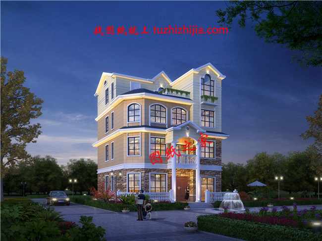 四層農(nóng)村80萬別墅款式設(shè)計圖，全鄉(xiāng)最美，根本找不到競爭對手