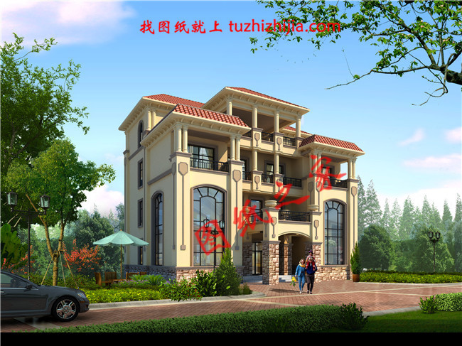 四層農(nóng)村80萬別墅款式設(shè)計圖，全鄉(xiāng)最美，根本找不到競爭對手