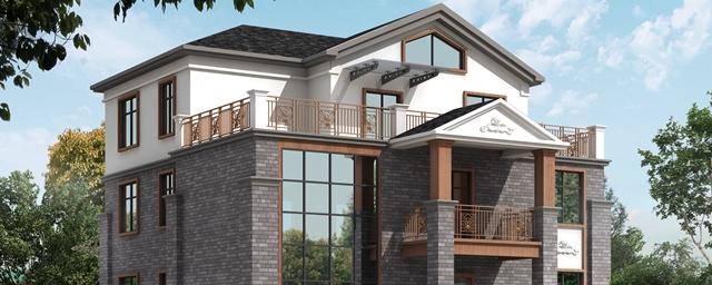 三層農(nóng)村100萬別墅款式圖片，豪華大氣的別墅絕對給你掙足了面子！