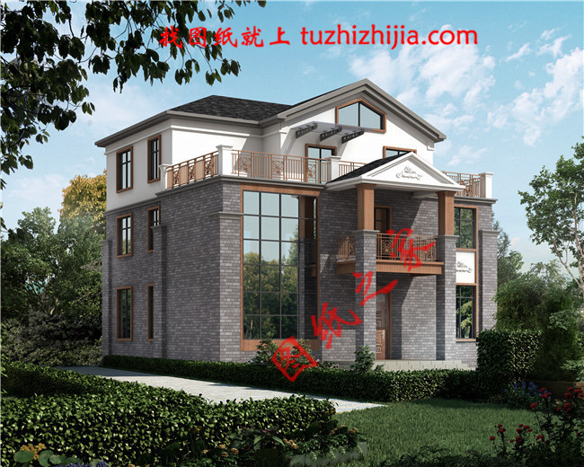 三層農(nóng)村100萬別墅款式圖片，豪華大氣的別墅絕對給你掙足了面子！