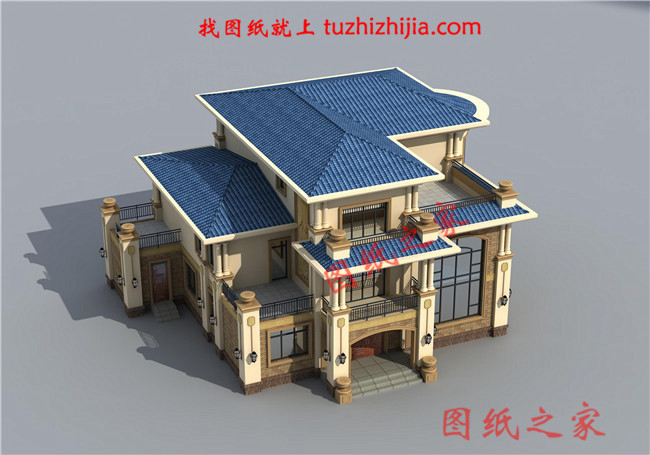 三層農(nóng)村100萬別墅款式圖片，豪華大氣的別墅絕對給你掙足了面子！