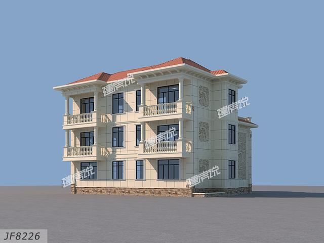 歐式豪華三層別墅設計，帶地下室和挑空客廳，樓中樓高檔又大氣