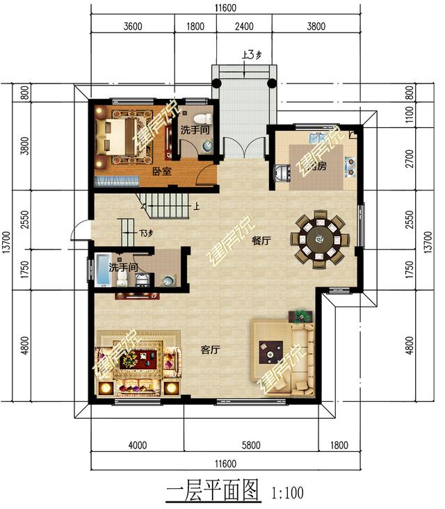 非常漂亮的三層農(nóng)村別墅，11x12米三種建造方案，了解一下不吃虧