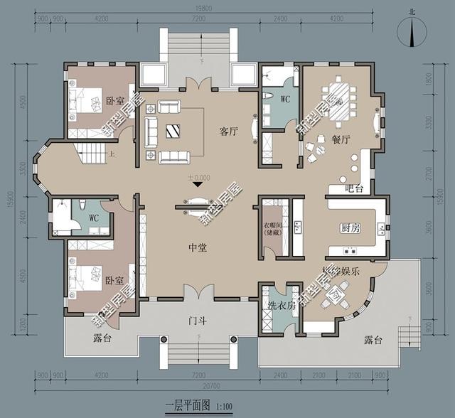 8套農(nóng)村自建別墅設(shè)計(jì)，都有堂屋大露臺(tái)，第4套最漂亮