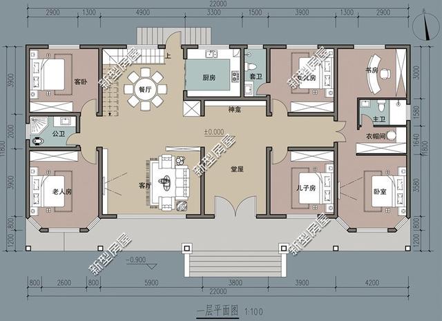 8套農(nóng)村自建別墅設(shè)計(jì)，都有堂屋大露臺(tái)，第4套最漂亮