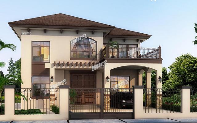 獨(dú)特新穎的農(nóng)村二層別墅設(shè)計(jì)，帶有庭院和車(chē)庫(kù)，這外觀非常漂亮