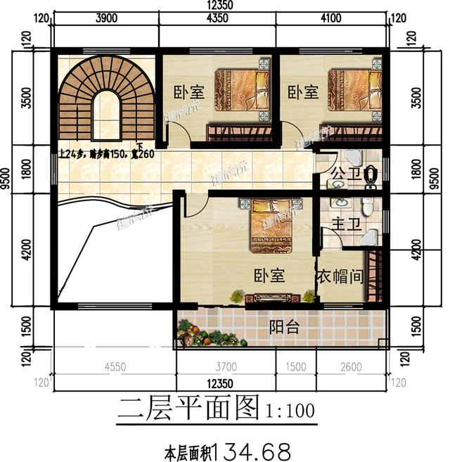 中式三層別墅設(shè)計(jì)圖紙，難得的好戶型，主體造價(jià)只要40萬