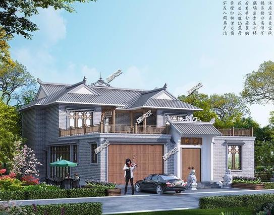 有錢人都喜歡的四合院別墅設(shè)計(jì)，帶有庭院大車庫(kù)，現(xiàn)在建房不后悔