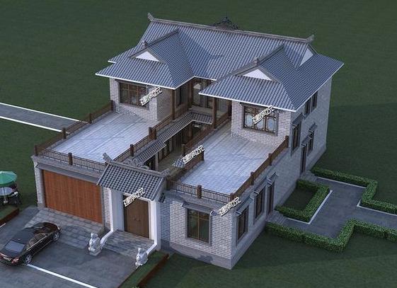 有錢人都喜歡的四合院別墅設(shè)計(jì)，帶有庭院大車庫(kù)，現(xiàn)在建房不后悔