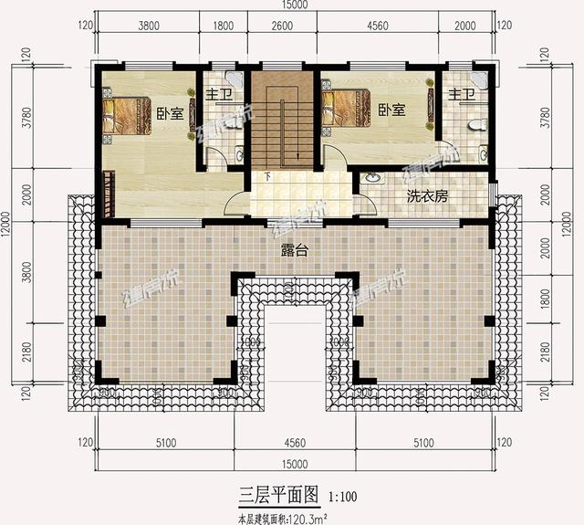 新中式三層別墅設(shè)計(jì)圖，15x14米帶挑空客廳旋轉(zhuǎn)樓梯，這才是高檔住宅